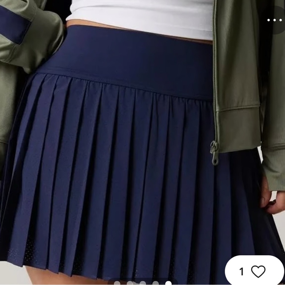 Navy Pleated Women's Skirt